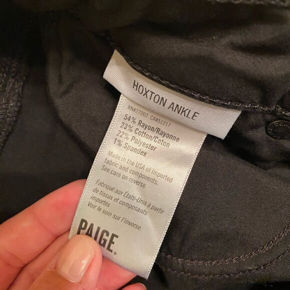 Paige Hoxton Ankle Black Jeans Frayed Hem - Picture 3 of 5